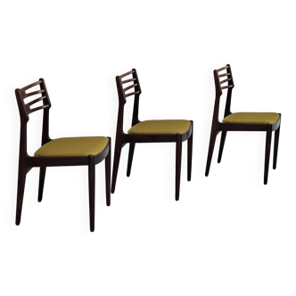 1970s, Danish design by Johannes Andersen, set of 3 dining chairs model 101, original condition.