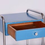 Restored Bauhaus Pair of Bedside Tables, Hynek Gottwald, Chrome, Czechia, 1930s