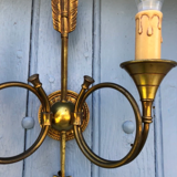 French neoclassical antique wall sconces  highly detailed with hunting horn and arrow motif hunting