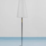 Mid-Century brass floor lamp by Rupert Nikoll, manual switch by Carl Aubock, Austria, 1950.
