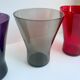 Set of 4 colorful design water glasses 70s