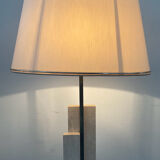 Lampe en travertin et laiton des années 70