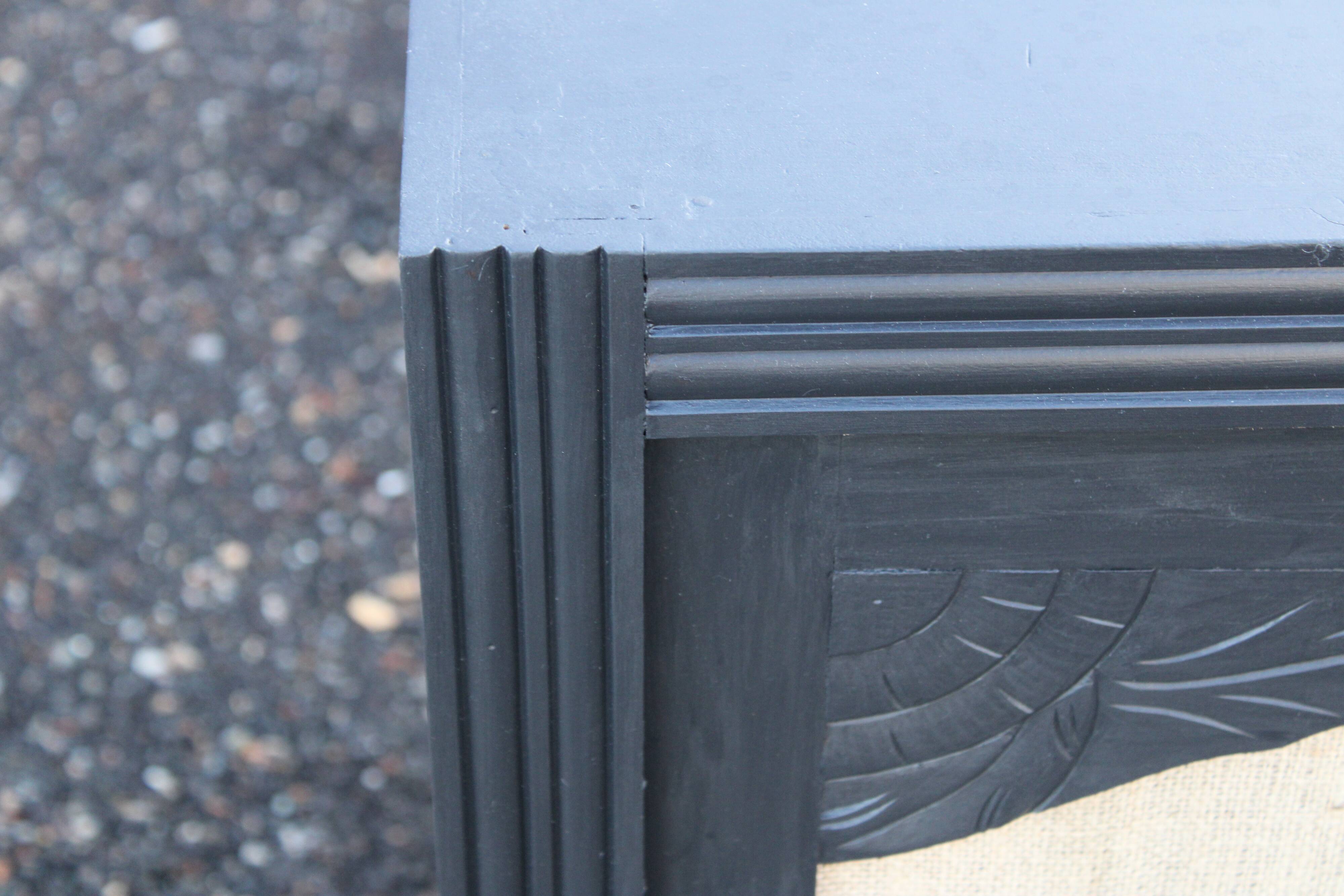 Wooden and jute sideboard