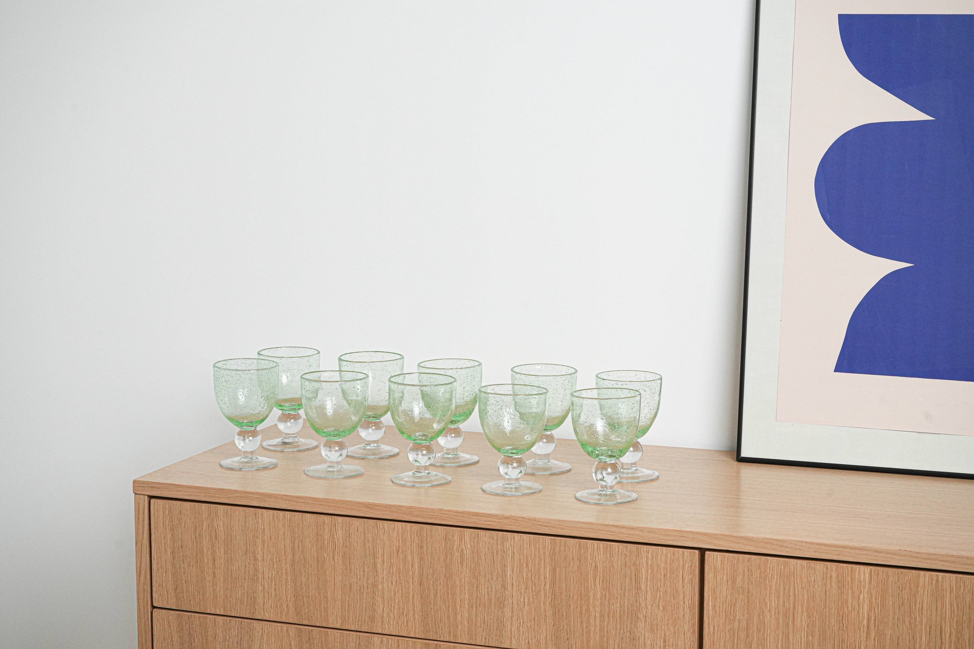 Set of bubble champagne glasses, Italian design, 1970s, production: Italy