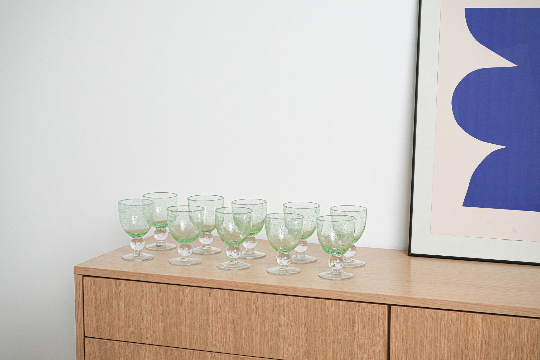 Set of bubble champagne glasses, Italian design, 1970s, production: Italy