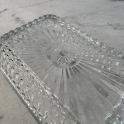 Rectangular cut glass dish 14.5x9.5cm