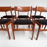 Ensemble de 6 chaises design rembourrées par Burchardt Nielsen, années 1960