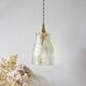 Amber cut glass tulip lamp