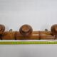 Ancien portemanteau rustique en bois tourné à l'imitation du bambou 1900, 3 patères