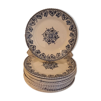 12 Terre de Fer dessert plates