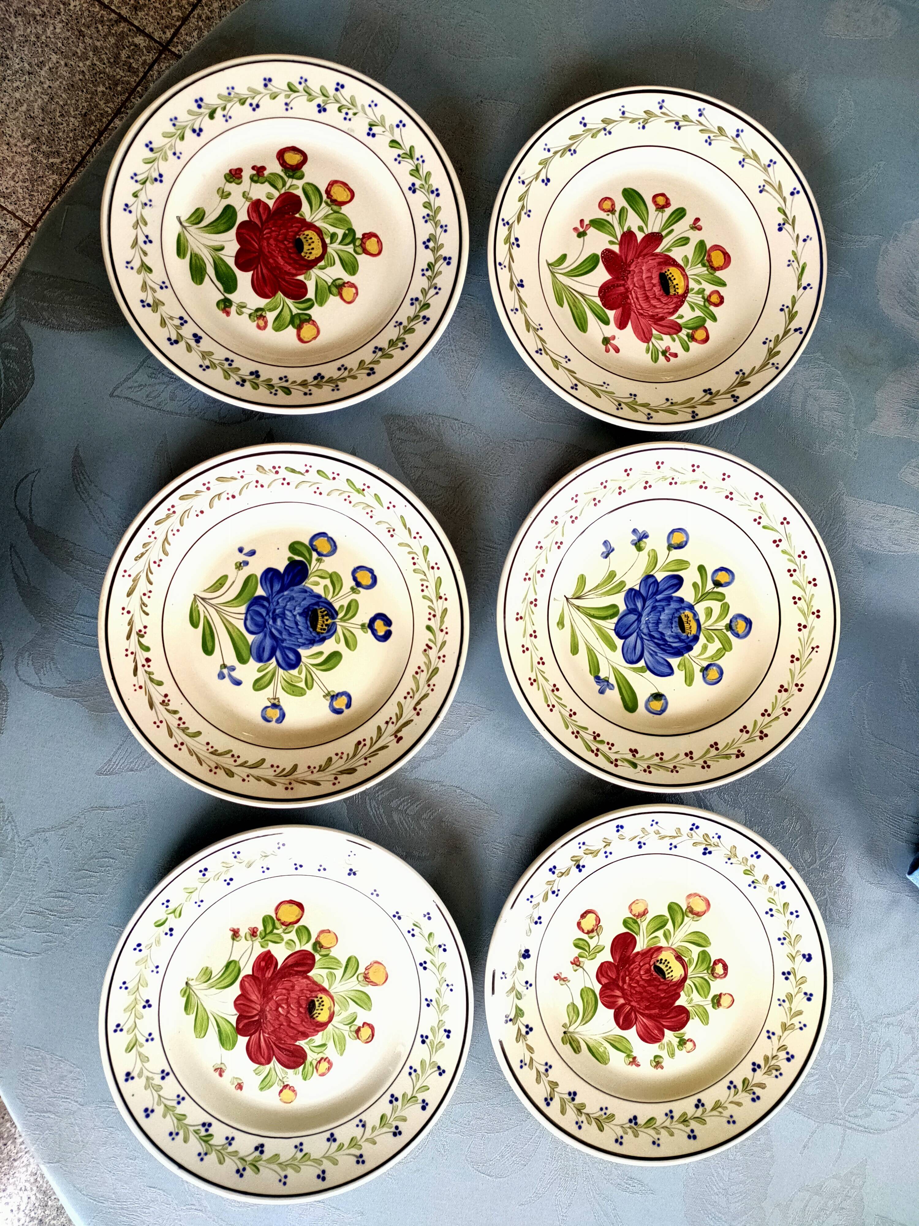 Rare set of 6 plates Creil & Montereau (Floral pattern) – circa 1850