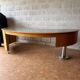 Large desk design in oak and smoked glass - 1990s