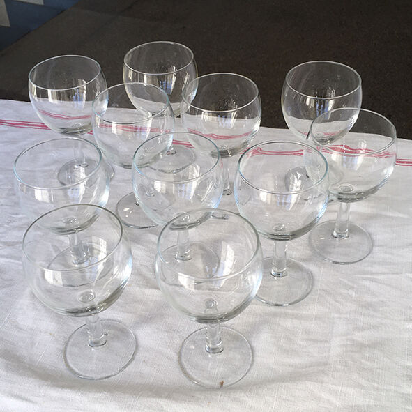 Set of 11 old balloon glasses
