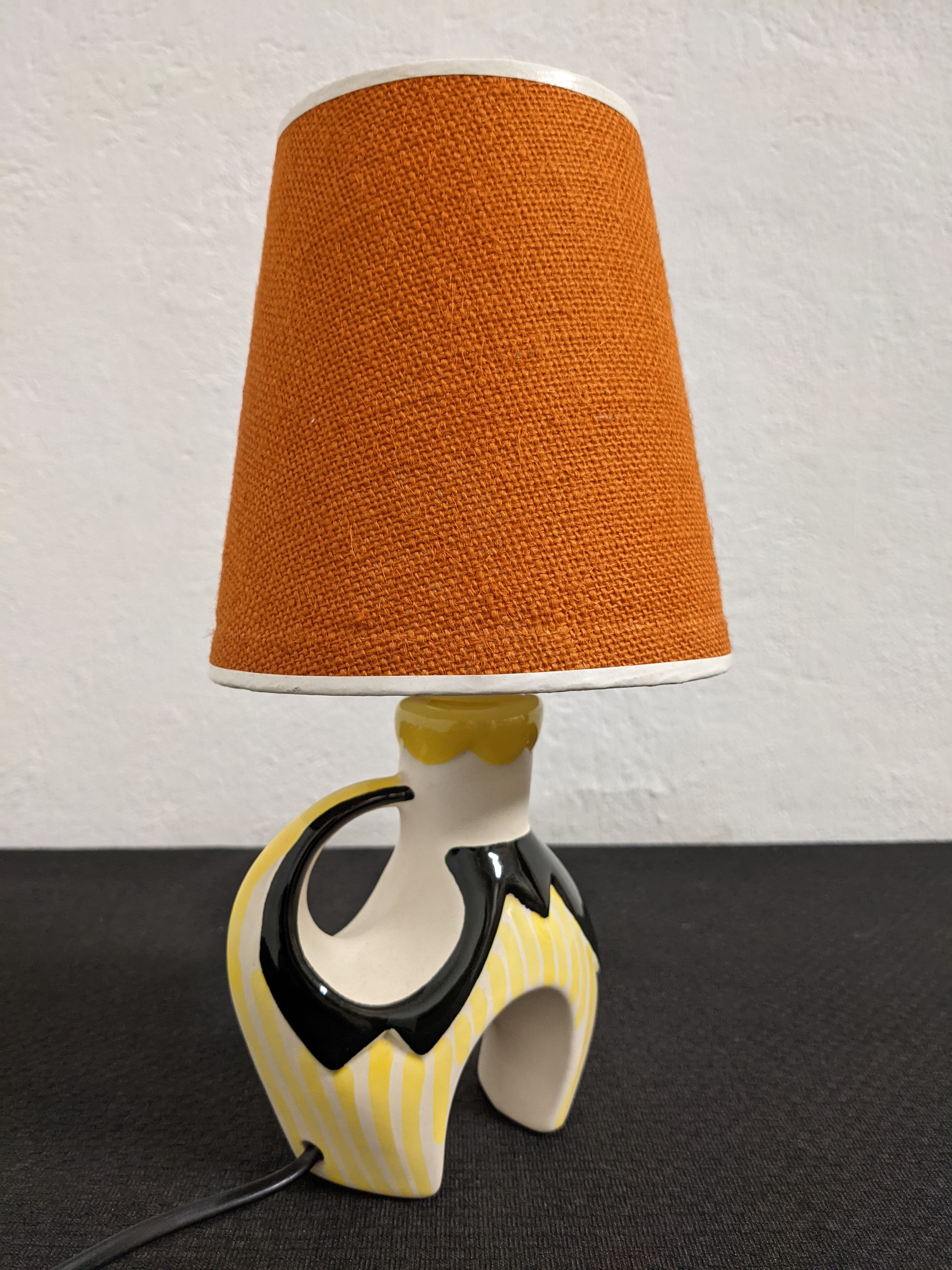 Earthenware bedside lamp from the 50s/60s