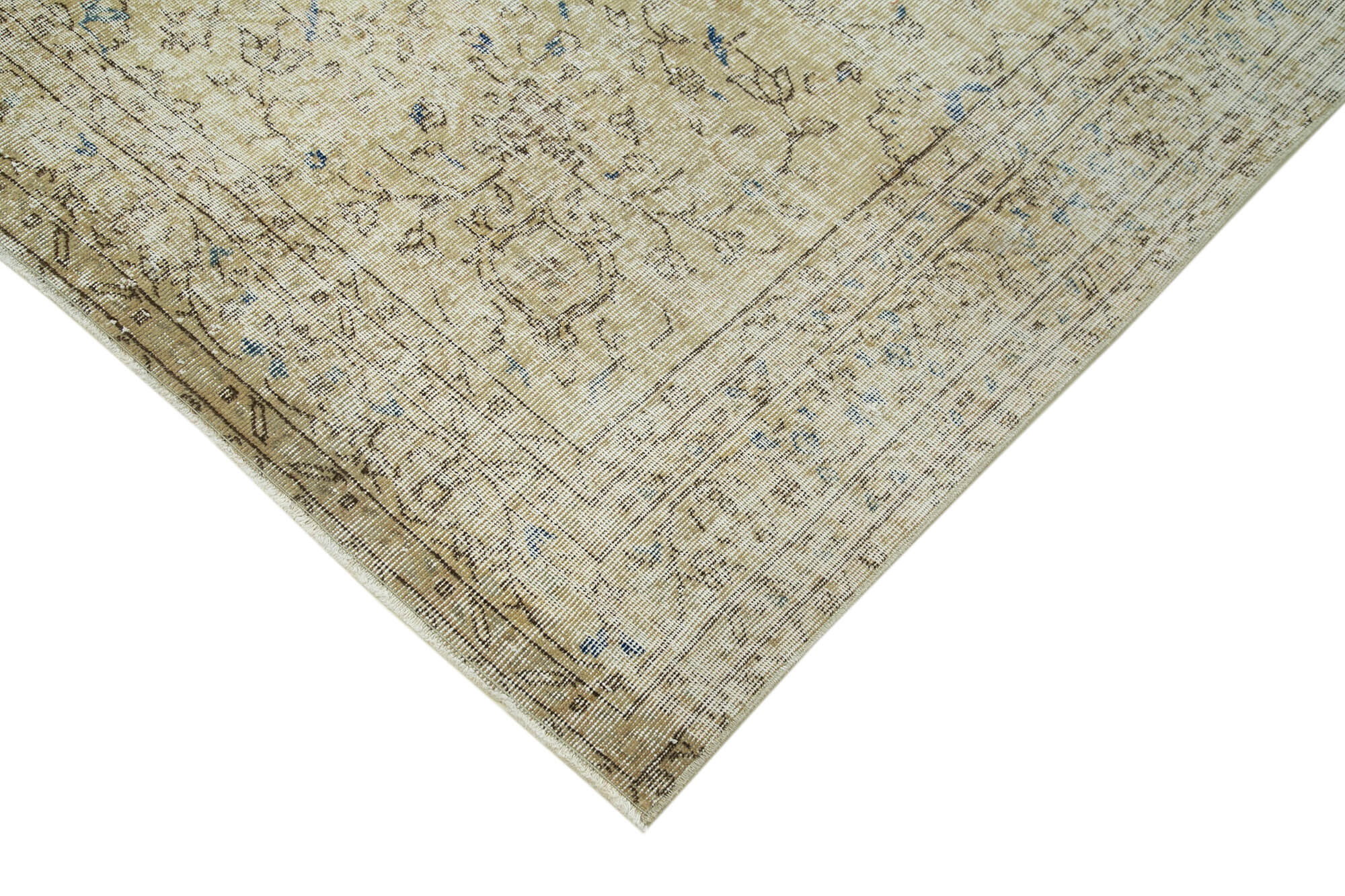 Handwoven wool anatolian beige rug 202 cm x 280 cm