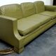 Canapé Jansen cuir vert olive France 1970