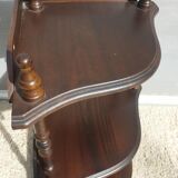 Wall-mounted corner display with 3 mahogany shelves