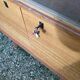 Glass bar veneered wood 50s compass