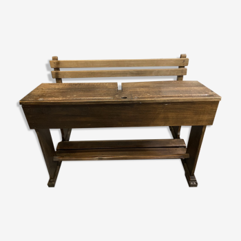 Twentieth century school desk in solid wood