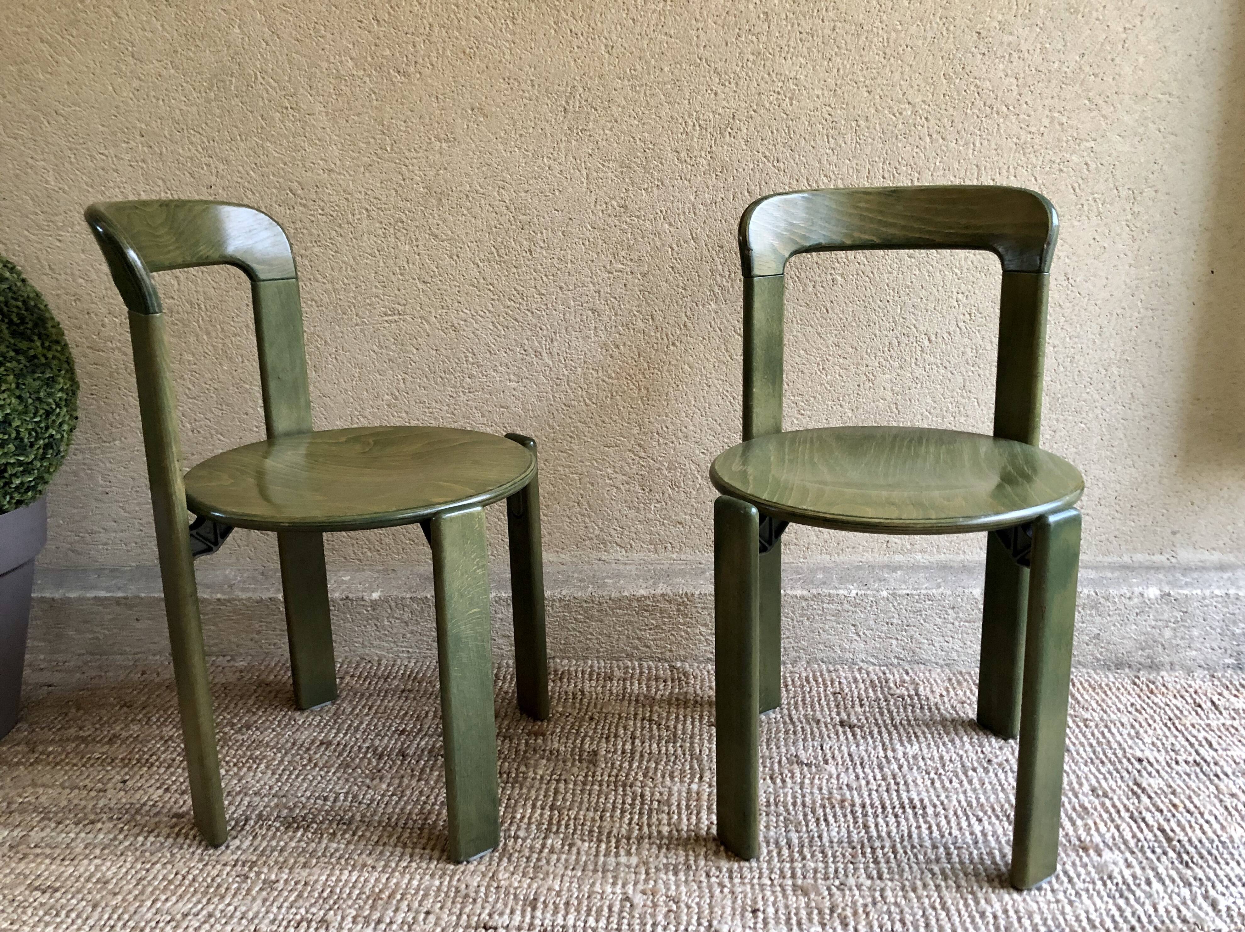 Set of 2 Bruno Rey design chairs