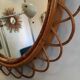Mirror large rattan format form the 1960s flower 56cm