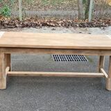 Renovated 20th-century farmhouse dining table with drawer, 200cm.