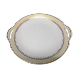 Lunéville Cake Dish Gaité Cream Golden Porcelain Ancient Porcelain