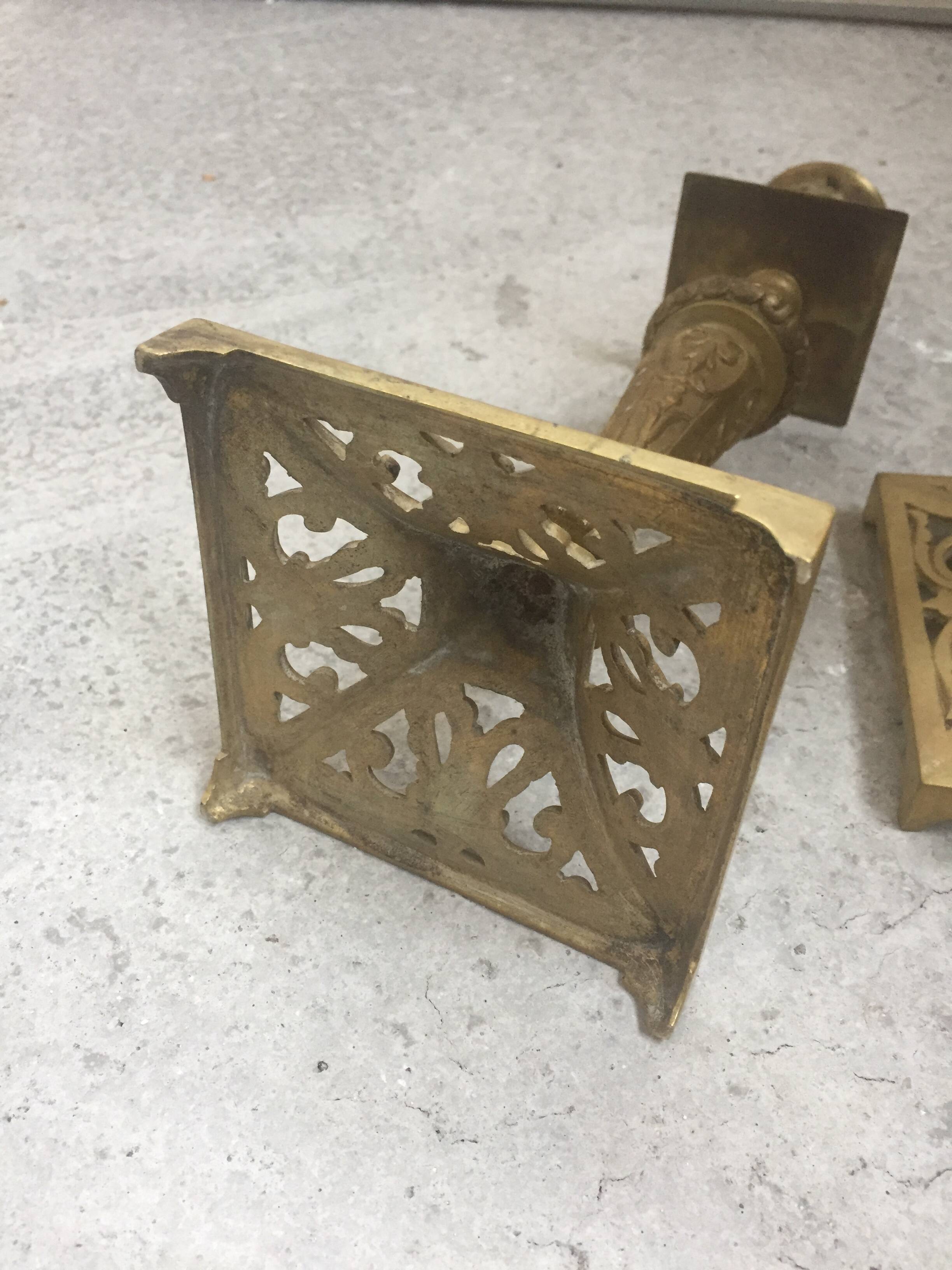 Pair of Napoleon III bronze candlesticks