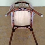 Vintage Bridge chair wood and velvet