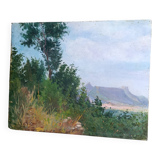 French vintage oil painting on board, signed A. Gillaz