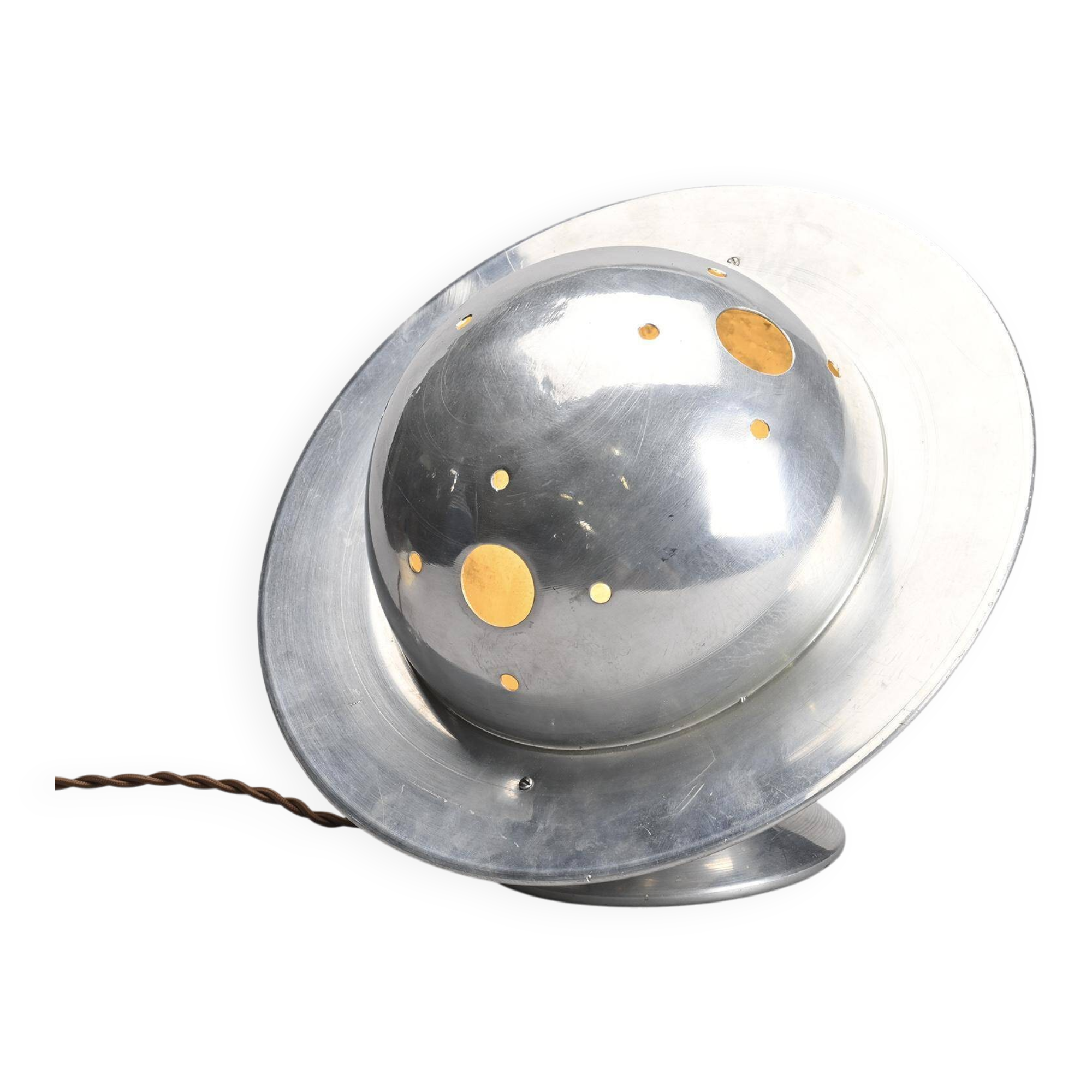 Lampe de table moderniste en aluminium, France, vers 1930