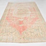 6x10 Peach Red Turkish Vintage Rug, 194x294Cm