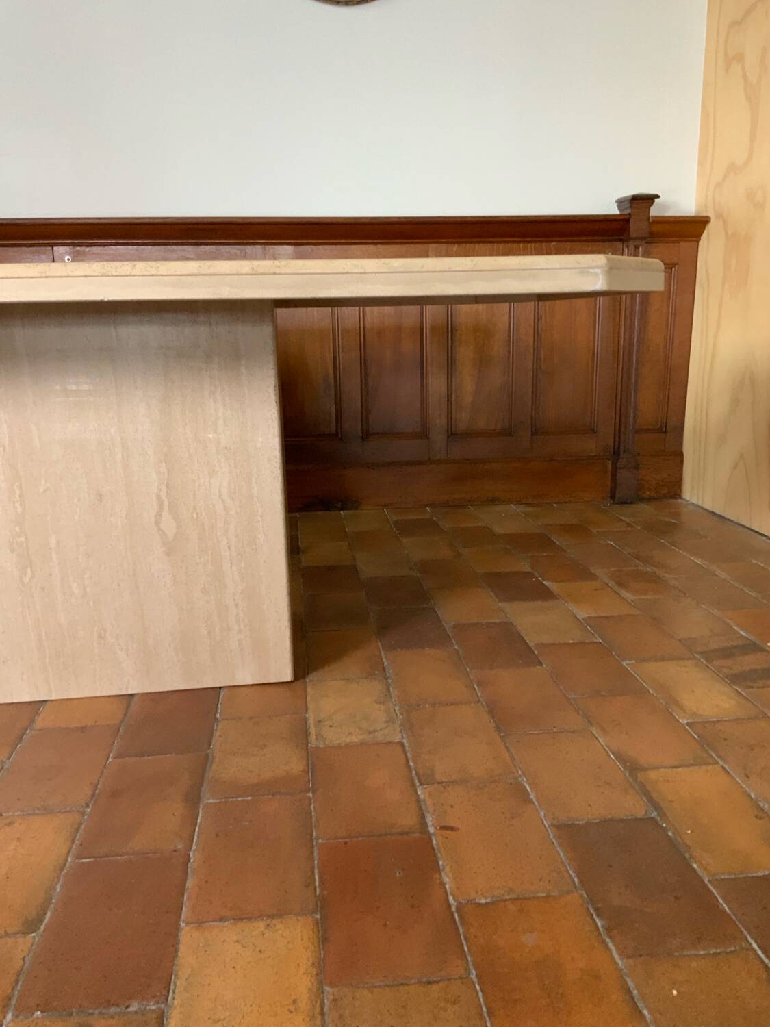 Travertine dining table