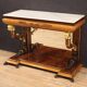 Console en marqueterie espagnole avec plateau en marbre du 19ème siècle