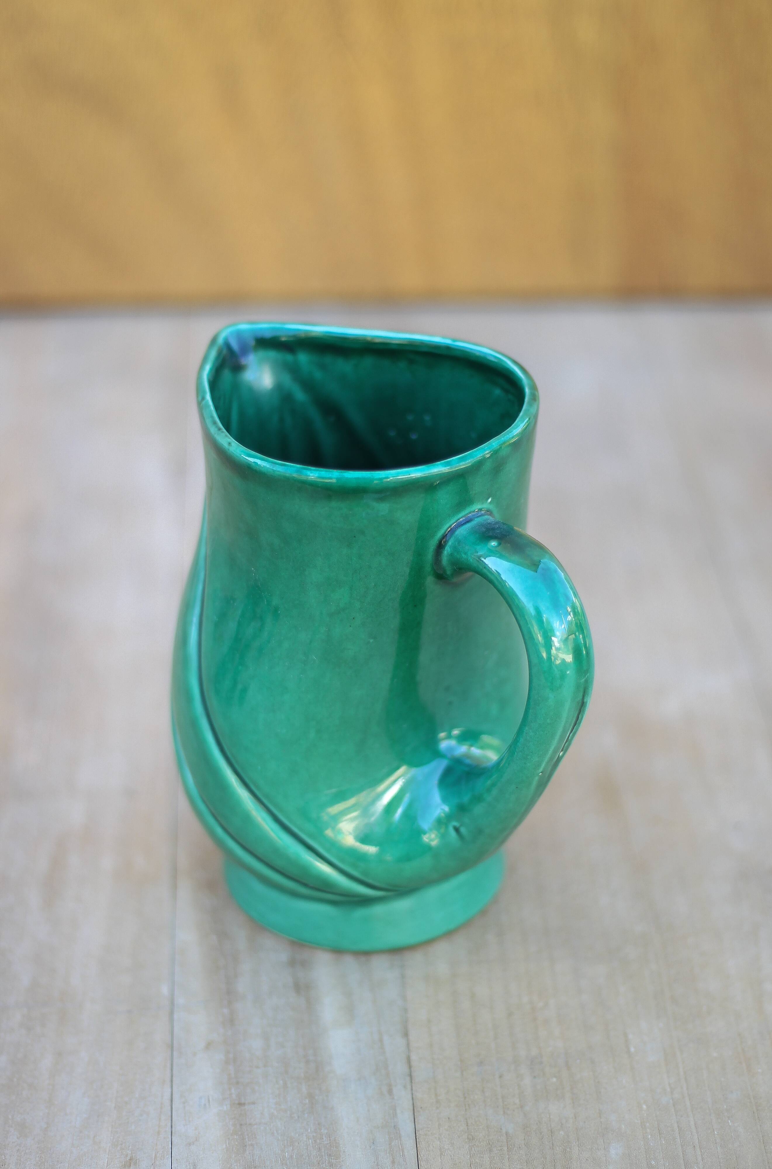 Vintage pitcher, vintage vase, Poët Laval turban model pitcher, PL France, vintage carafe, decoration