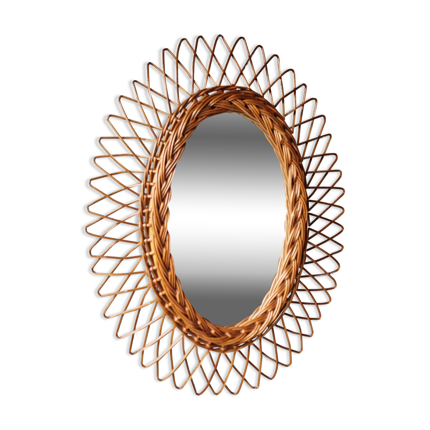 Rattan mirror