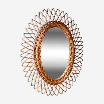 Rattan mirror