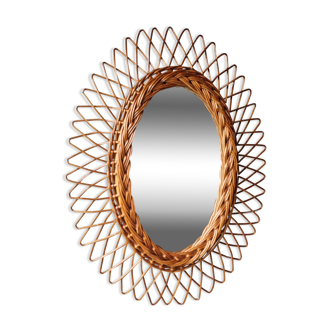 Rattan mirror