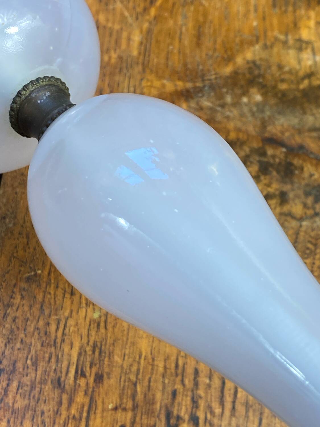 Glass and brass lamp