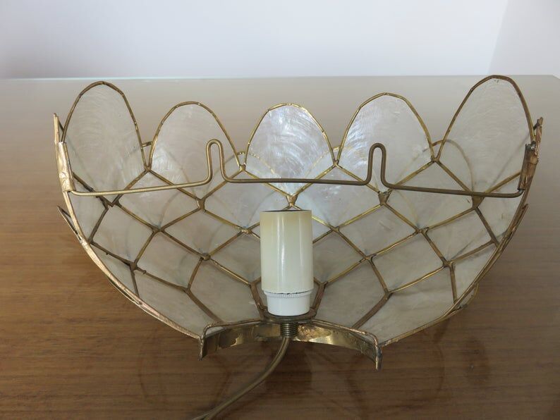 Mother-of-pearl wall " lotus flower " 70s 80s