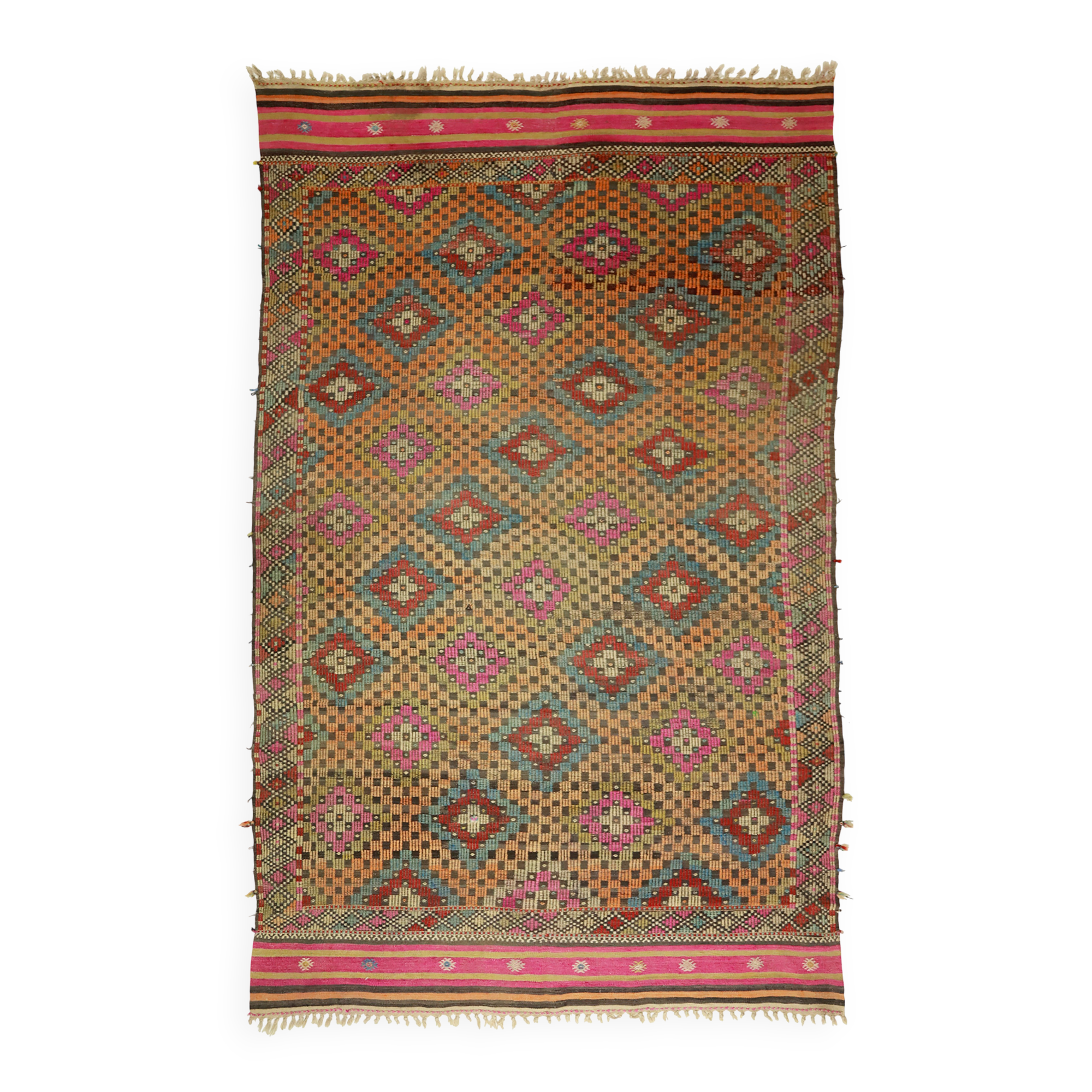 Vintage Turkish Oushak Kilim Rug 190x312 cm Handmade Wool