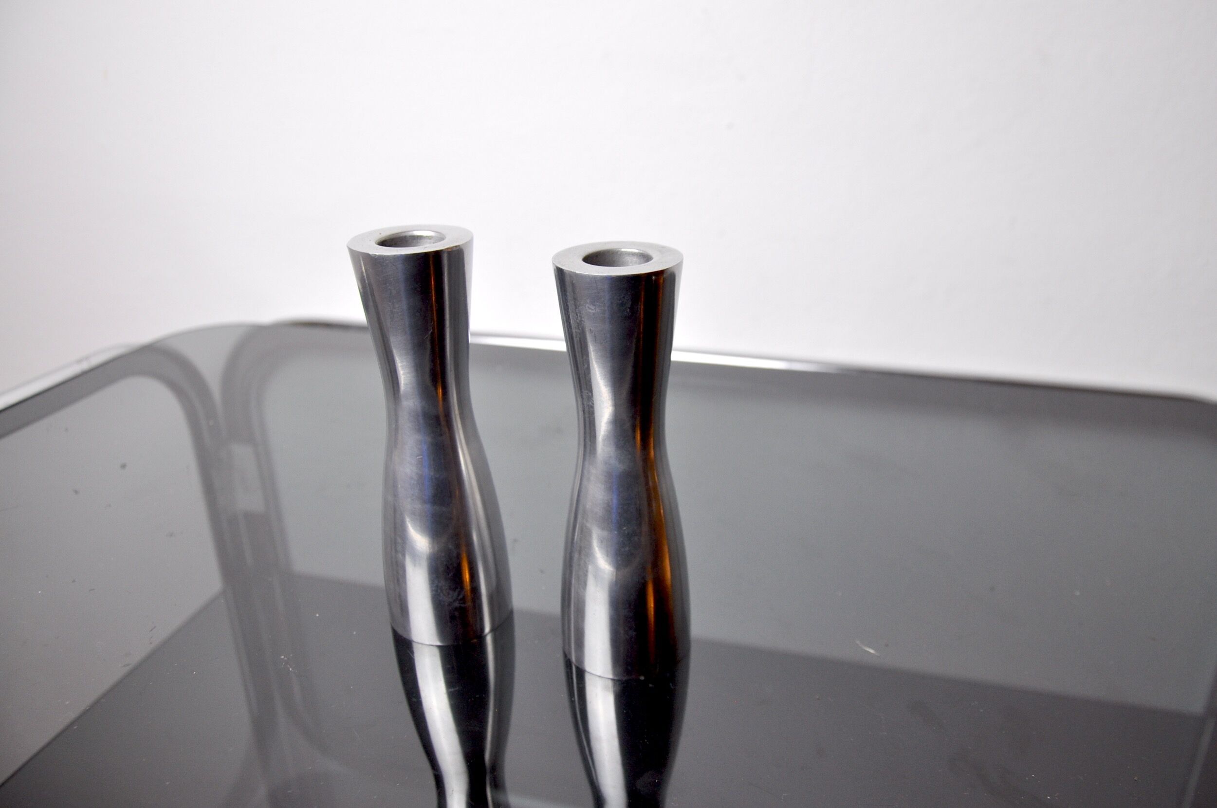 Pair of candlesticks gota erika pekkari, scandinavian, 1990