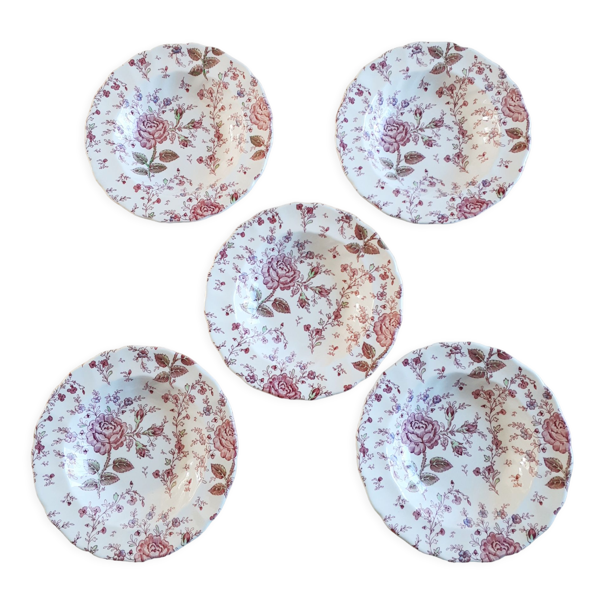 Hollow plates by Johnson Brothers Rose chintz Johnson bros Made in England