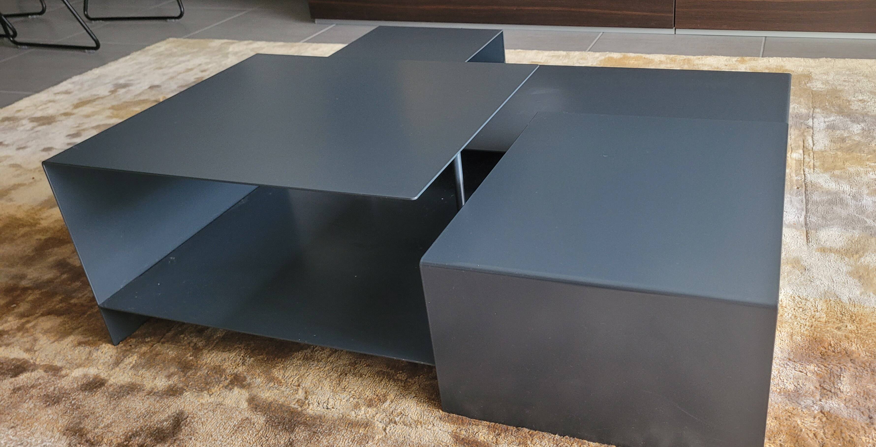 Table basse living divani b2 metal gris