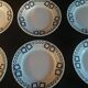Series of six flat earthenware plates P.B. Rochechouart Limoges model Anna
