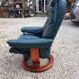 Vintage armchair ekornes green leather