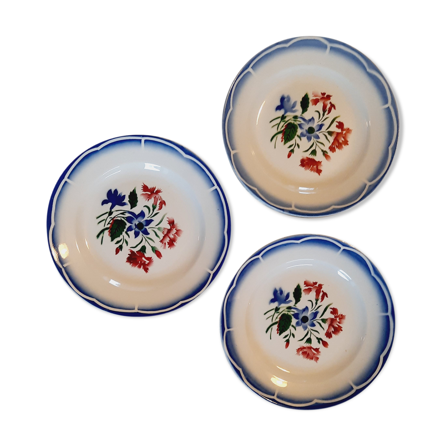 Set 3 assiettes plates Sarreguemines