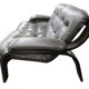 Vintage brown leather two-seater sofa