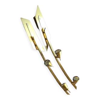 2 gold art deco wall lamps