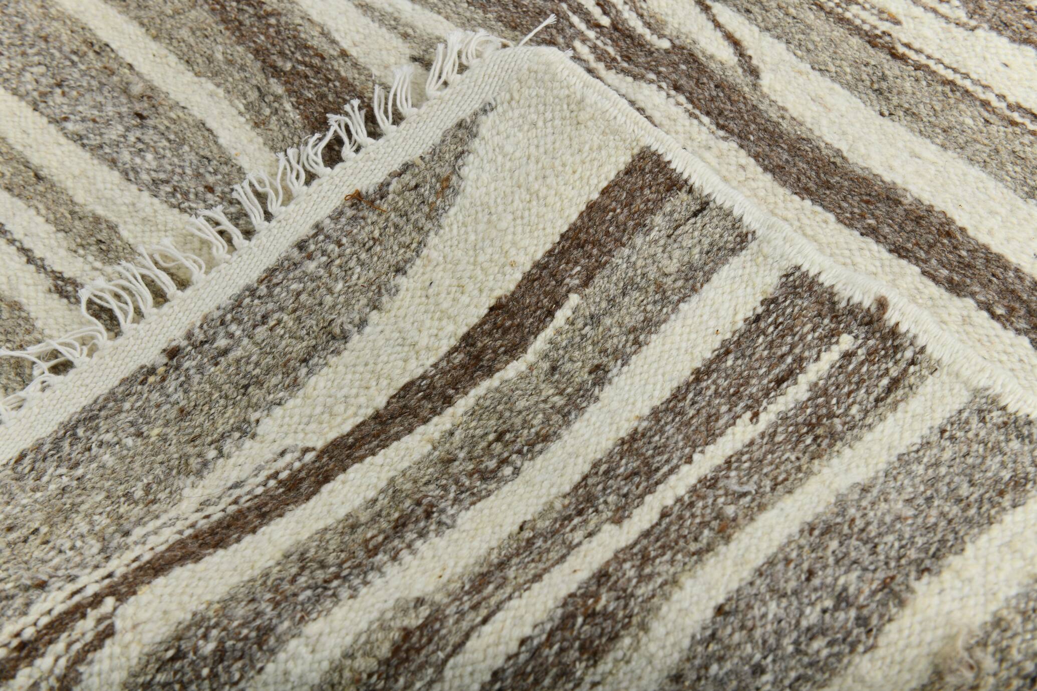 Vintage Ethnic Striped Kilim Runner Rug, 79x356Cm